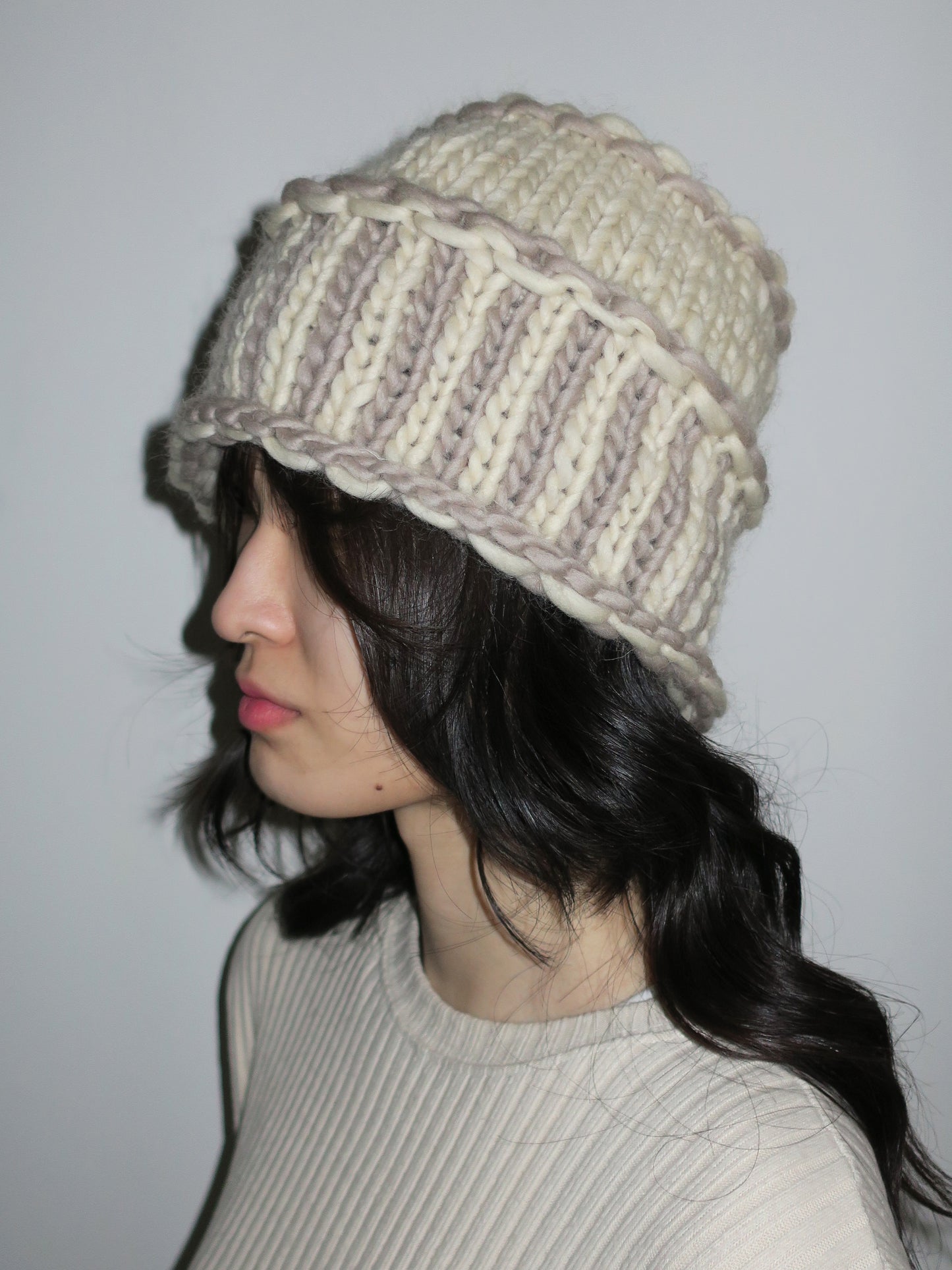 Bulky Hat- Linen/Taupe
