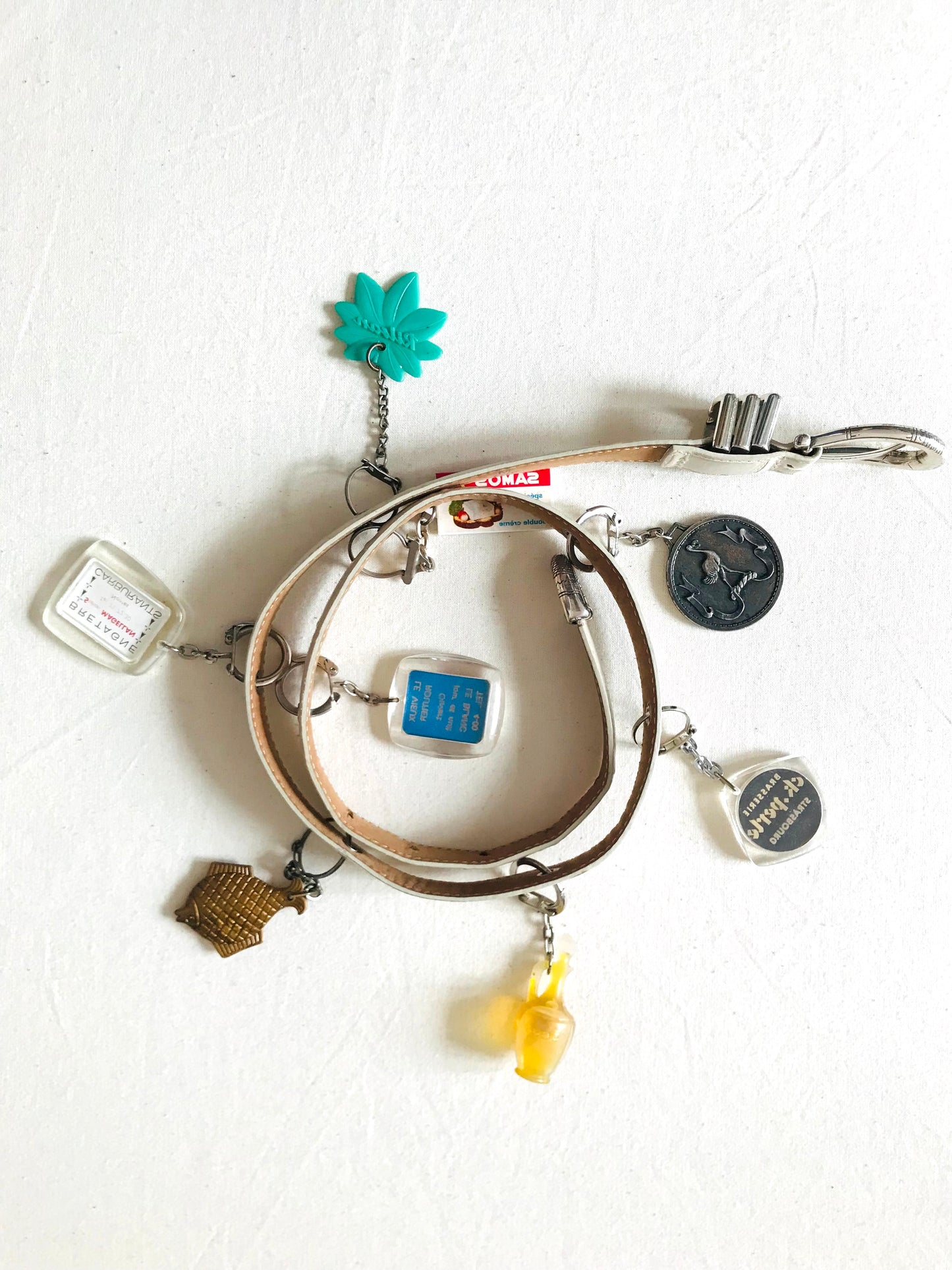 Key Ring Belt - White