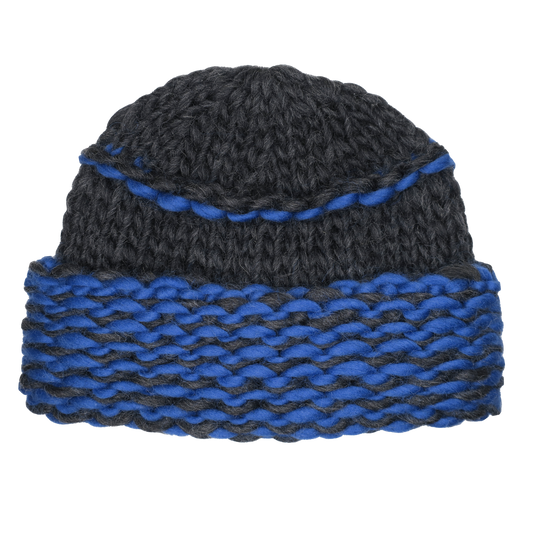 Bulky Hat - Charcoal/Blue