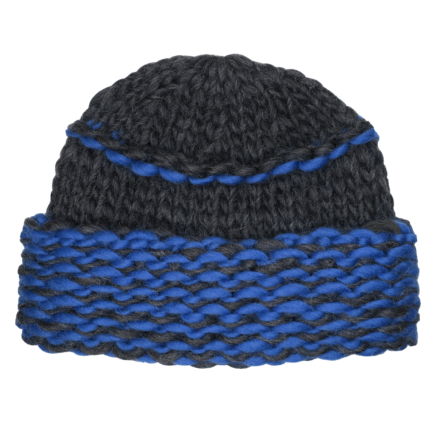 Bulky Hat - Charcoal/Blue