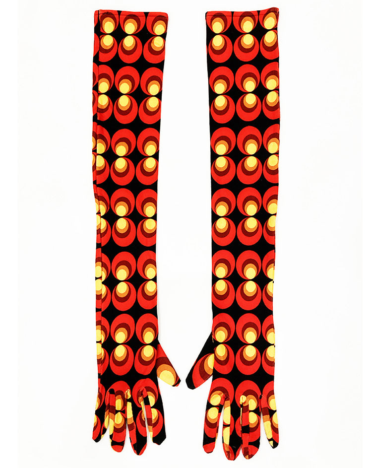 Red and Black Circles Gloves