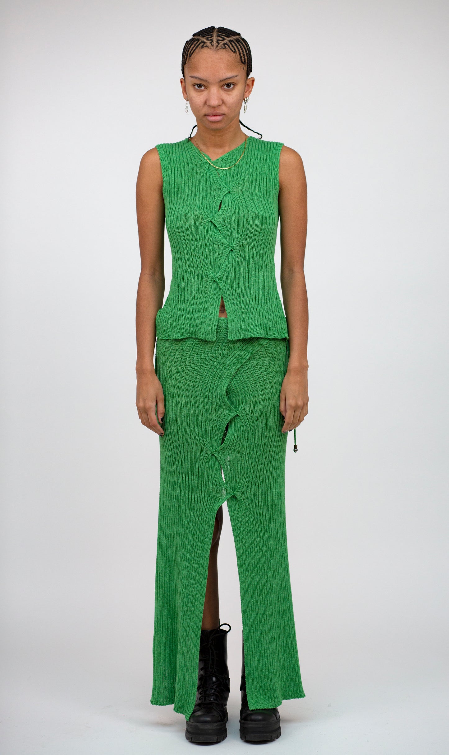 Ribbed skirt - Green