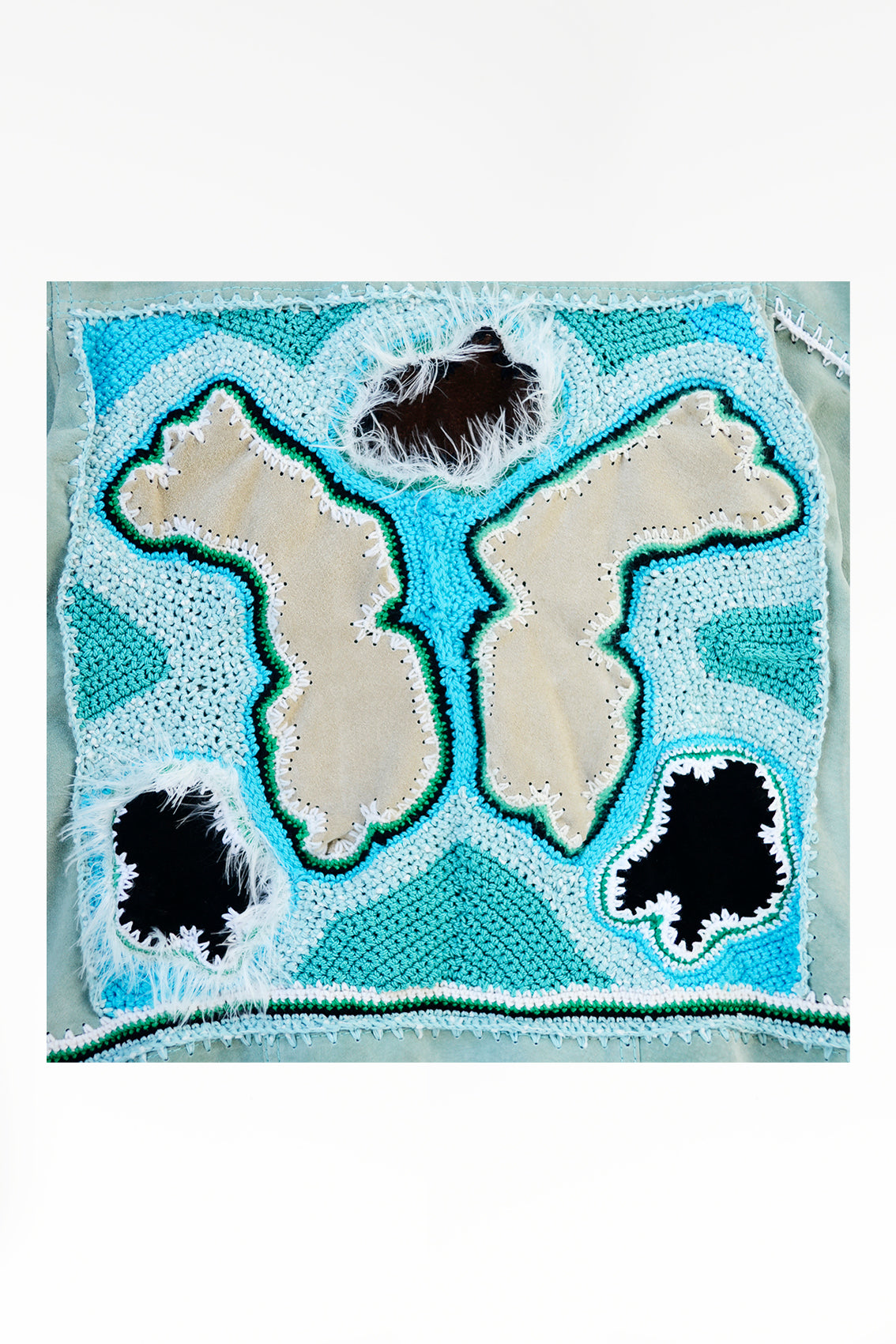 Upcycled crochet Jacket – Unique (Light Blue)