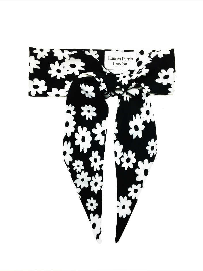 Black Flower Scarf