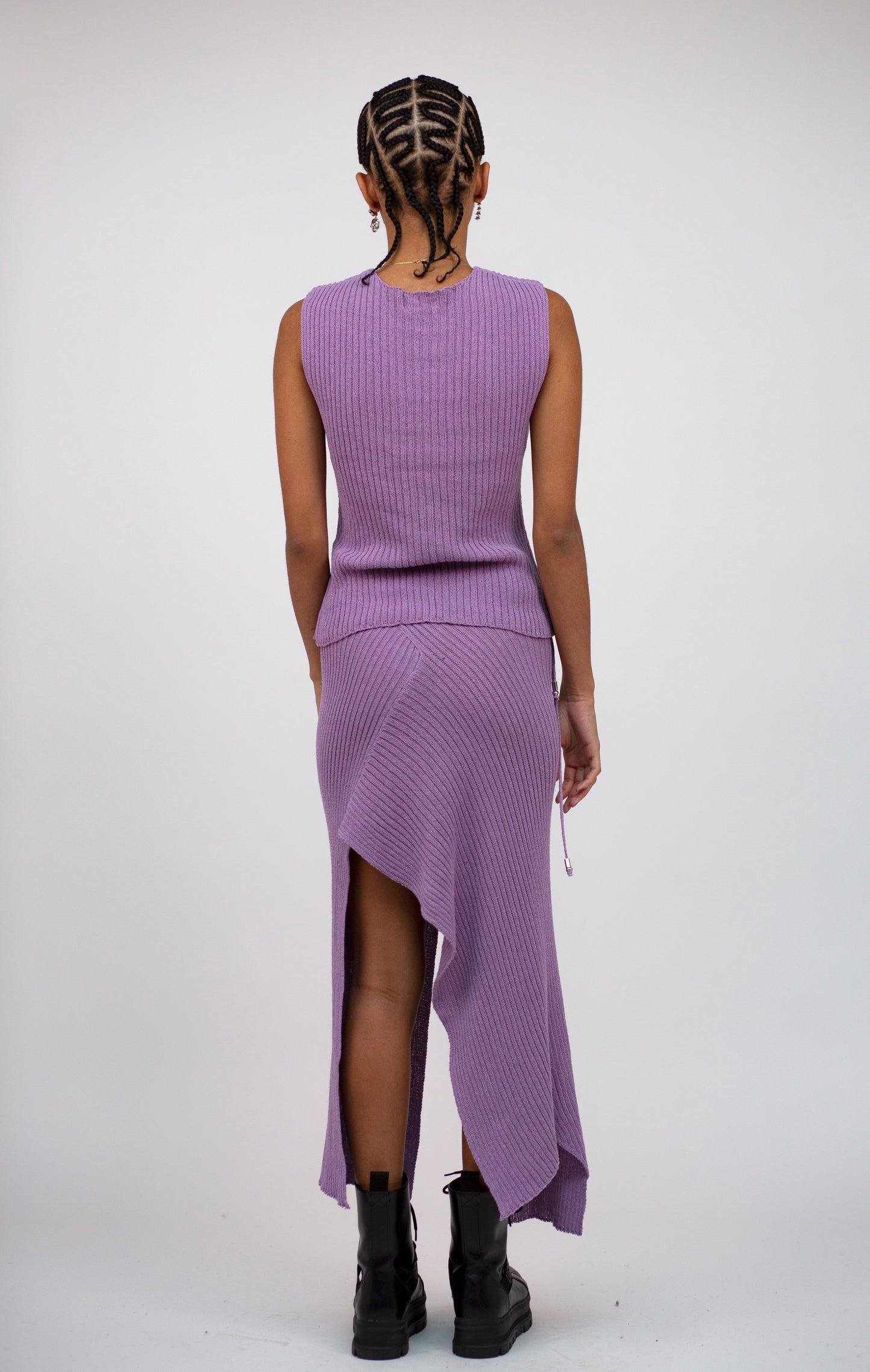 Ribbed maxi skirt - lilac