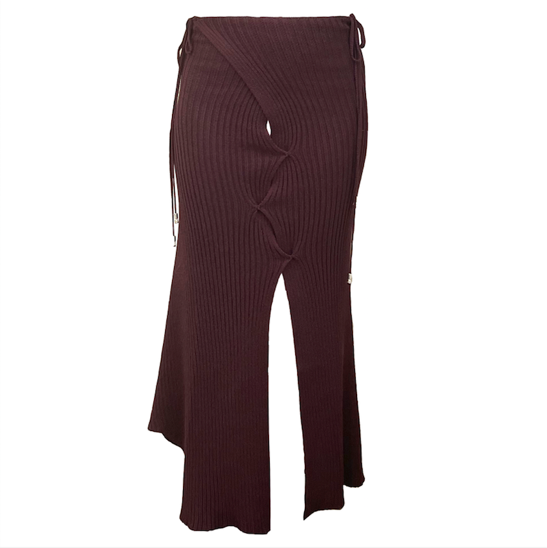Ribbed Skirt - Oxblood
