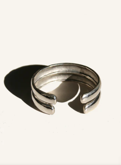 Battered Bangle - Silver