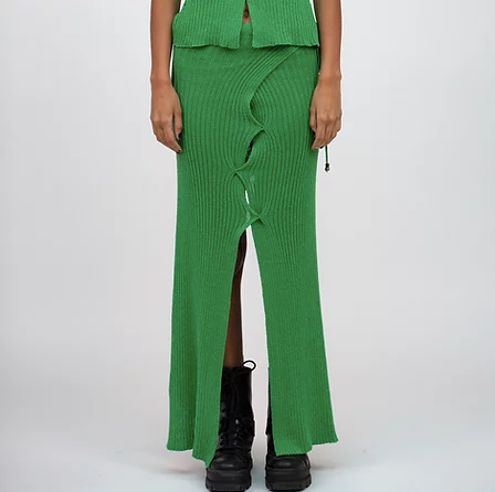 Ribbed skirt - Green