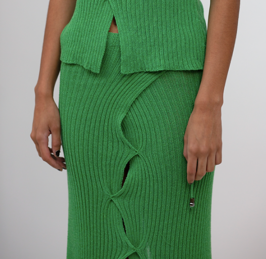 Ribbed skirt - Green