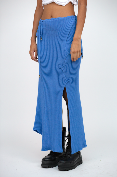 Ribbed skirt - Blue