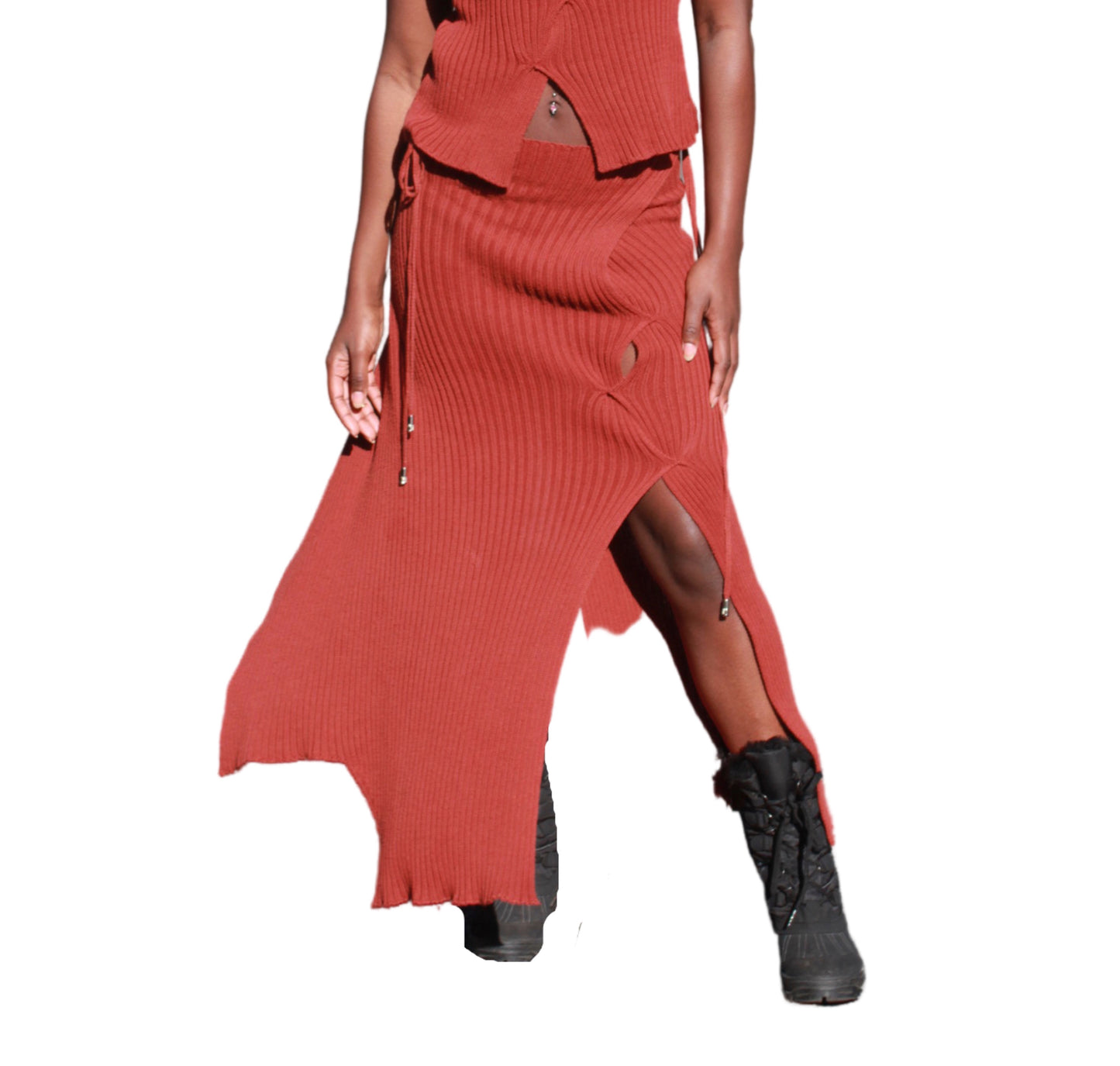 Cinnamon Ribbed Skirt