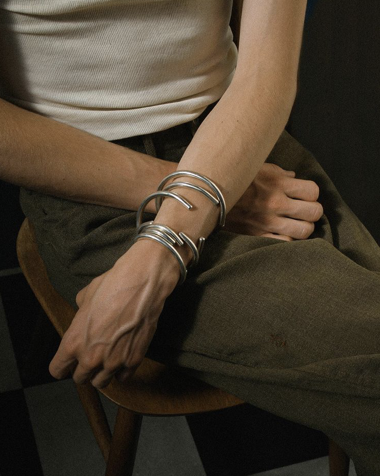 Battered Bangle - Silver