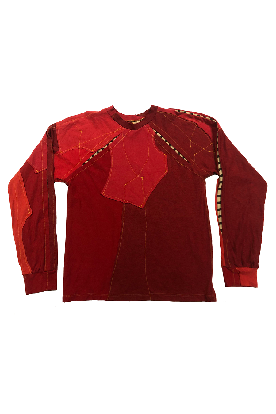 Red Tonal Insert Stripe Jumper