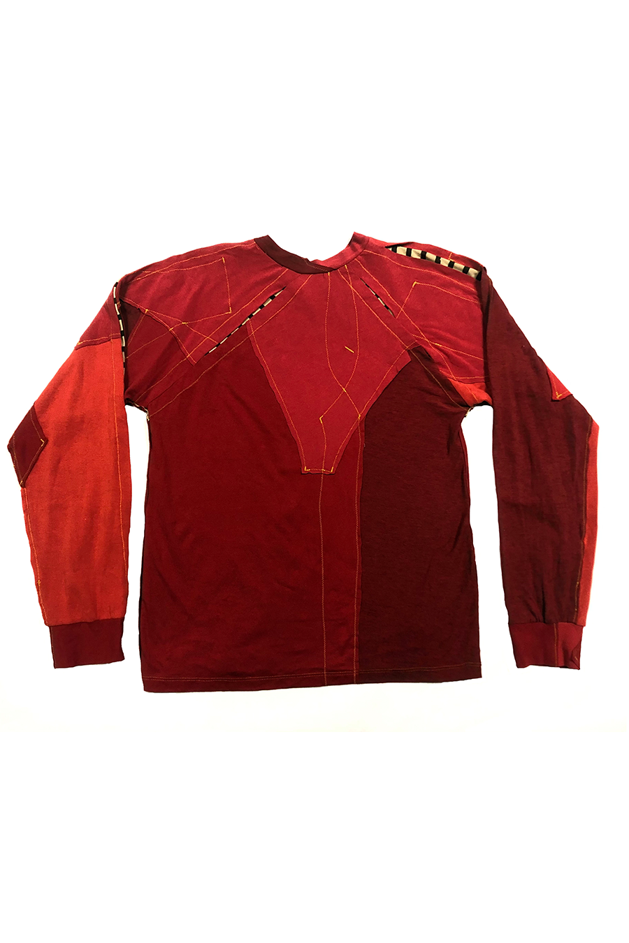 Red Tonal Insert Stripe Jumper