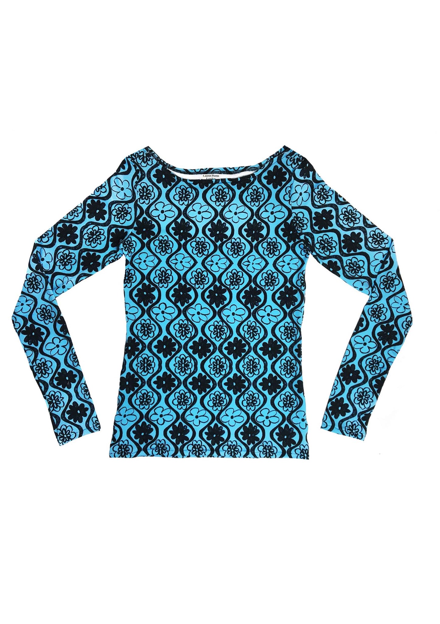 Sketch Flower Jersey Top – White, Red or Blue