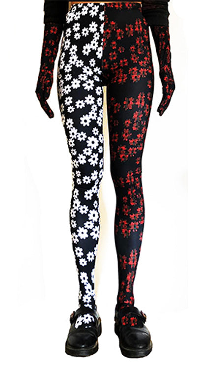 Floral Asymmetrical Jersey tights