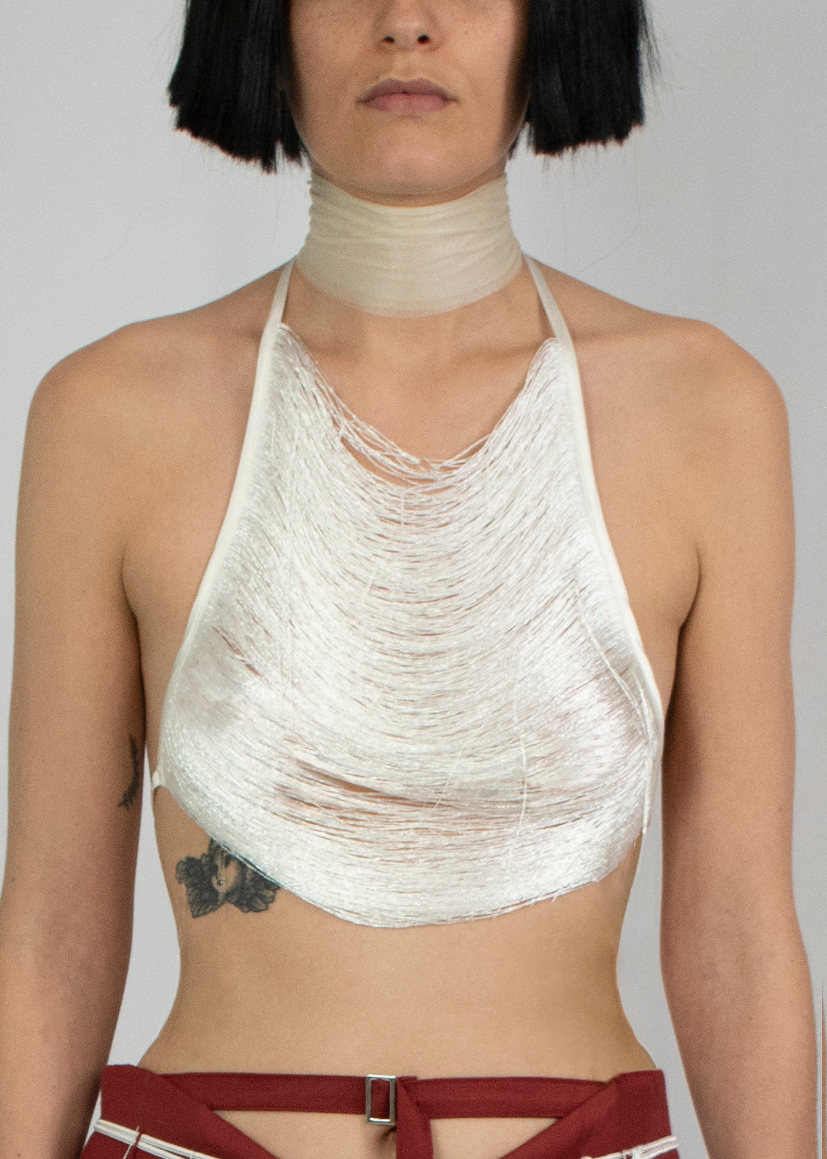 Threads Halter Top - White
