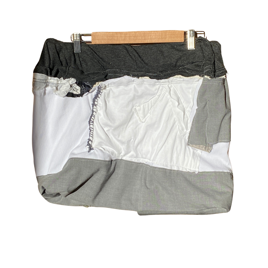 Elasticated Suity Skirt (Grey & White)