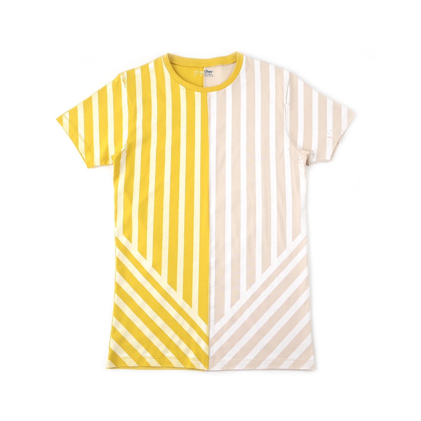 Asymmetrical stripes printed T-Shirt