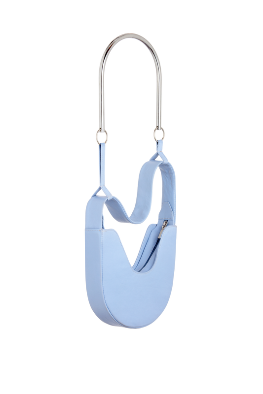 Leather Cora Bag - Baby Blue