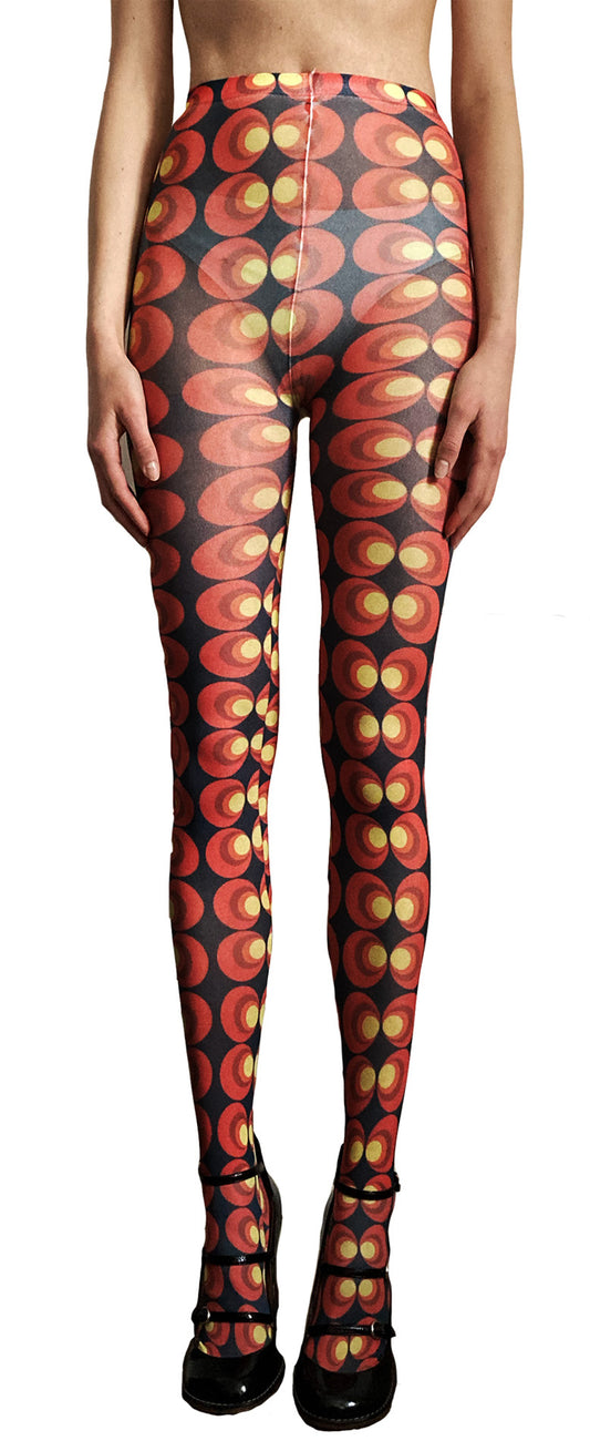 Recycled Polyester Red Circle Tights
