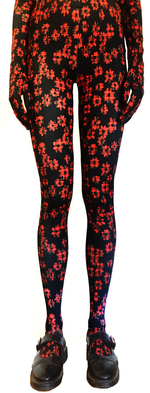 Red Flower Tights