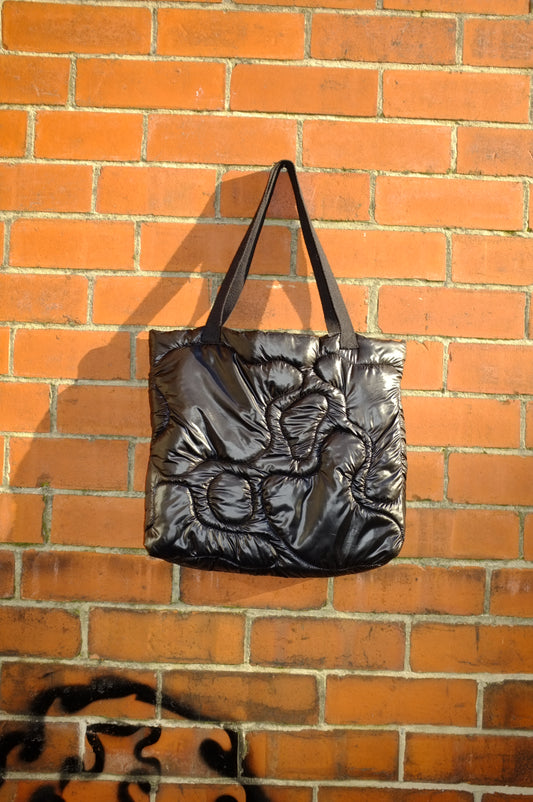 Quilted Tote Bag - Black