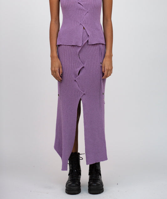 Ribbed maxi skirt - lilac