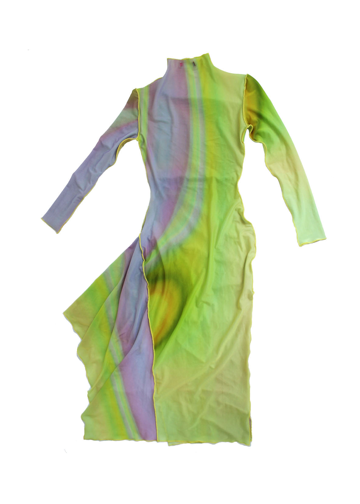 Lime Gradient Drape Dress