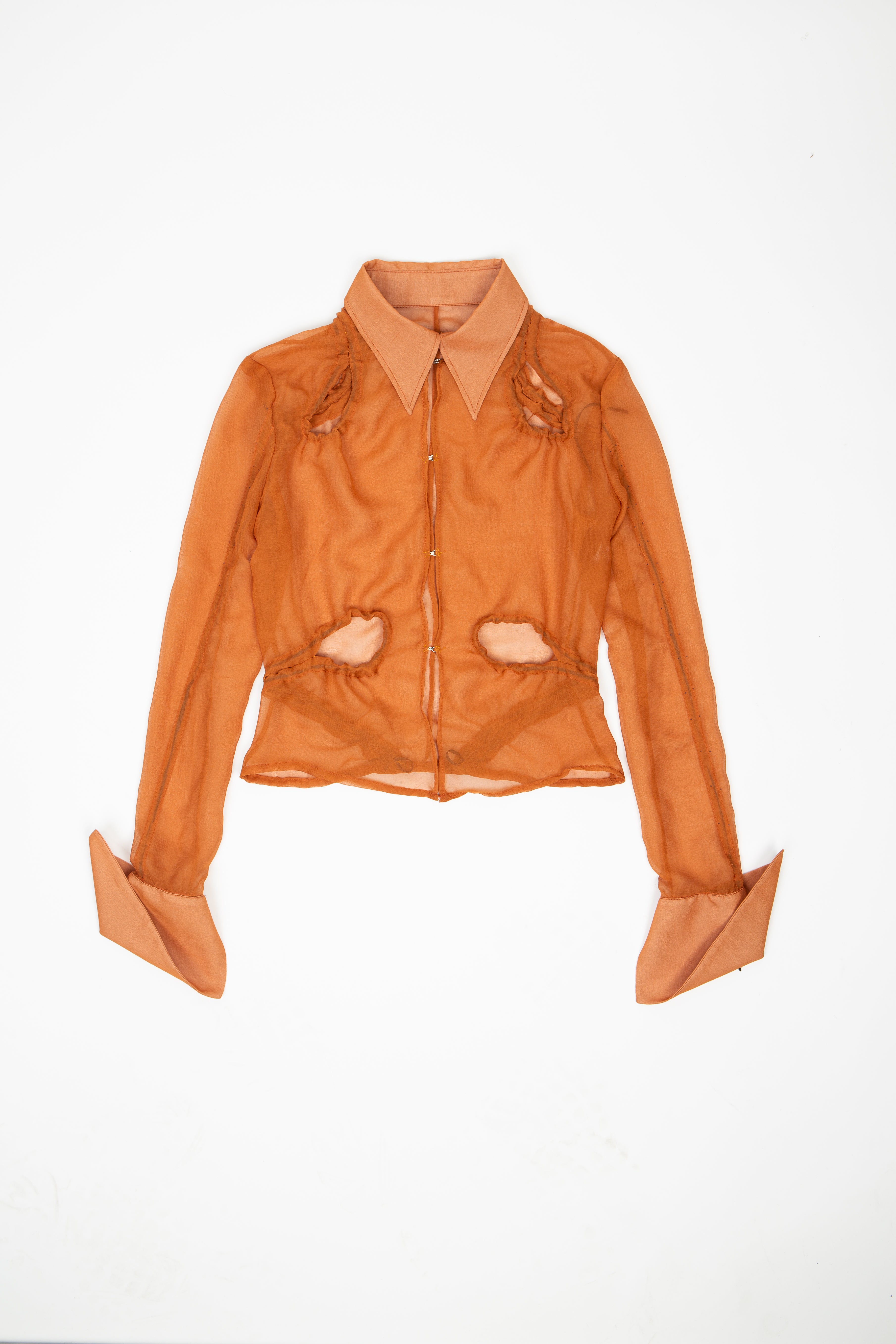 Orange store chiffon shirt