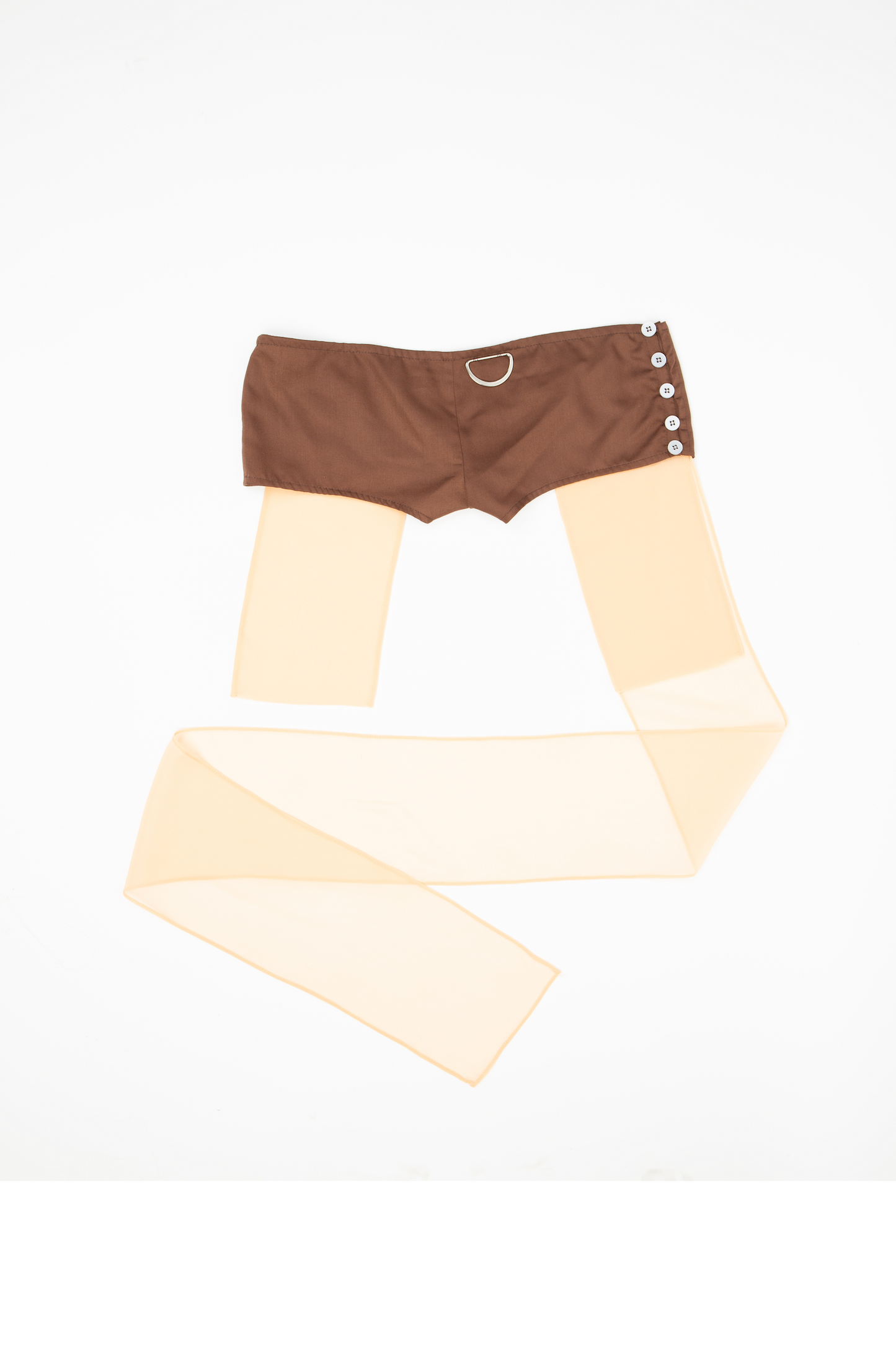 BROWN SHORTS WITH SAND STRIPS