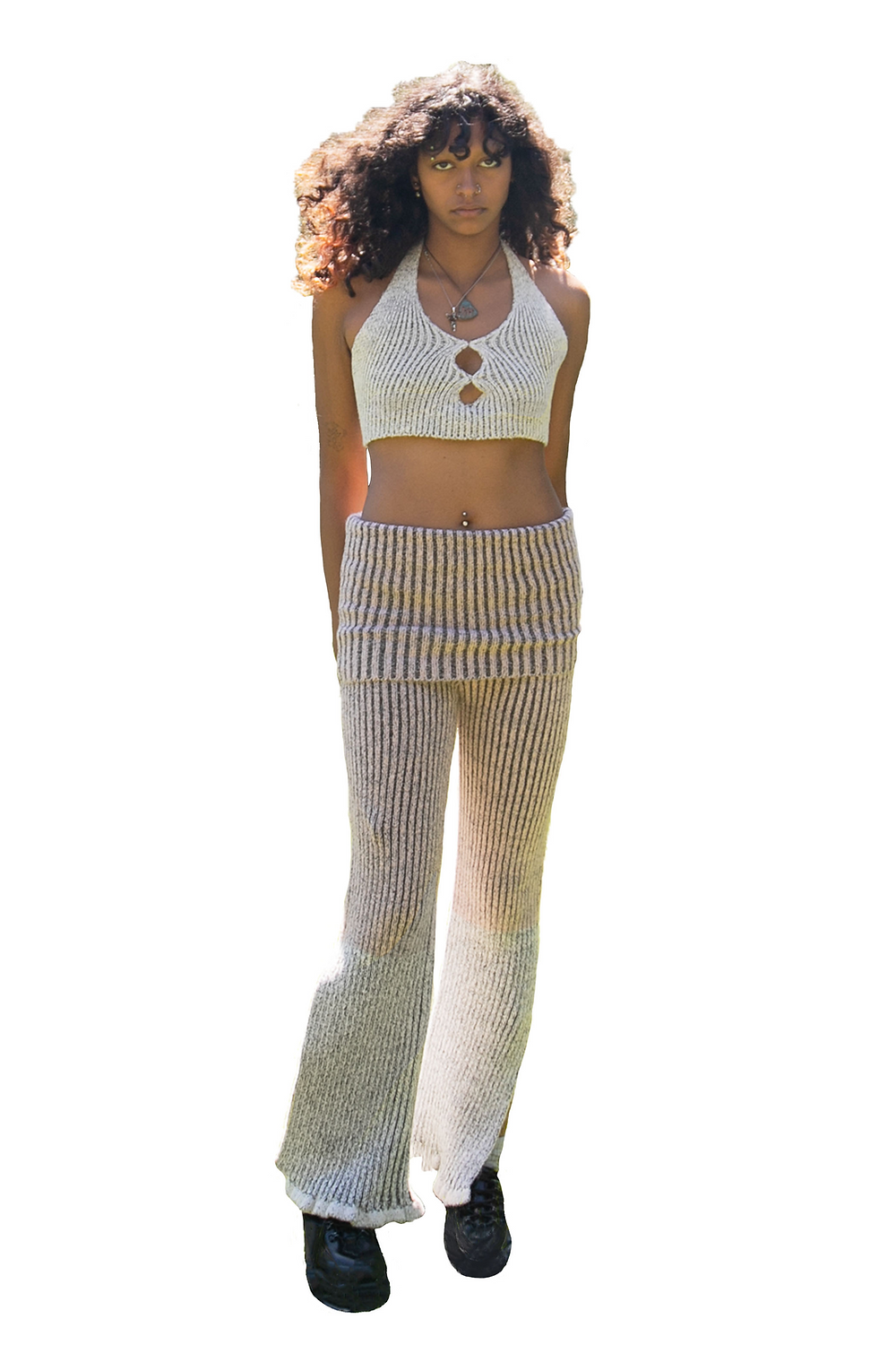 Knitted Fold Down Trousers