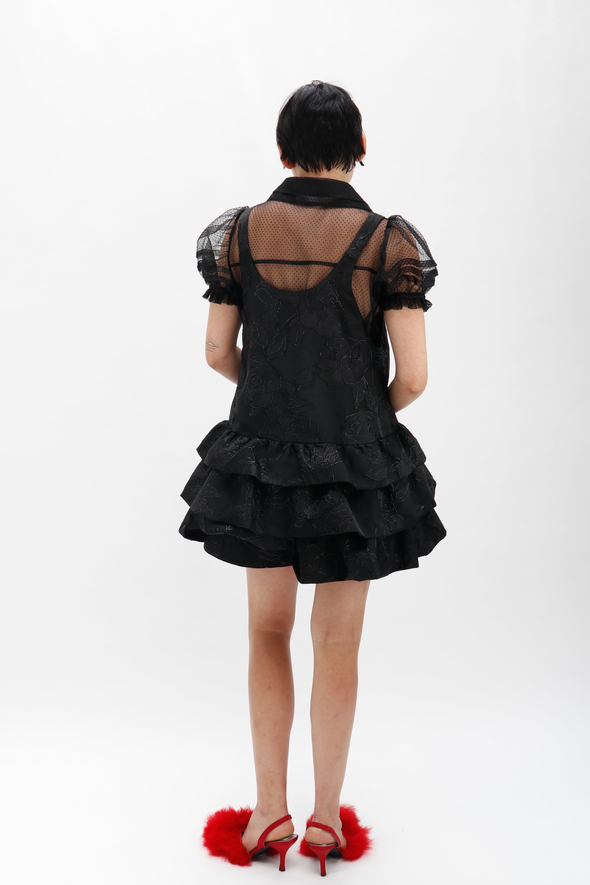 Rose Jacquard Baby Doll Dress-50m London