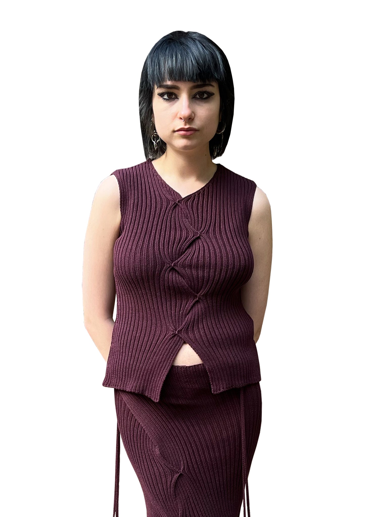 Ribbed top - Oxblood