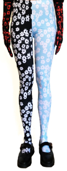 Floral Asymmetrical Jersey tights