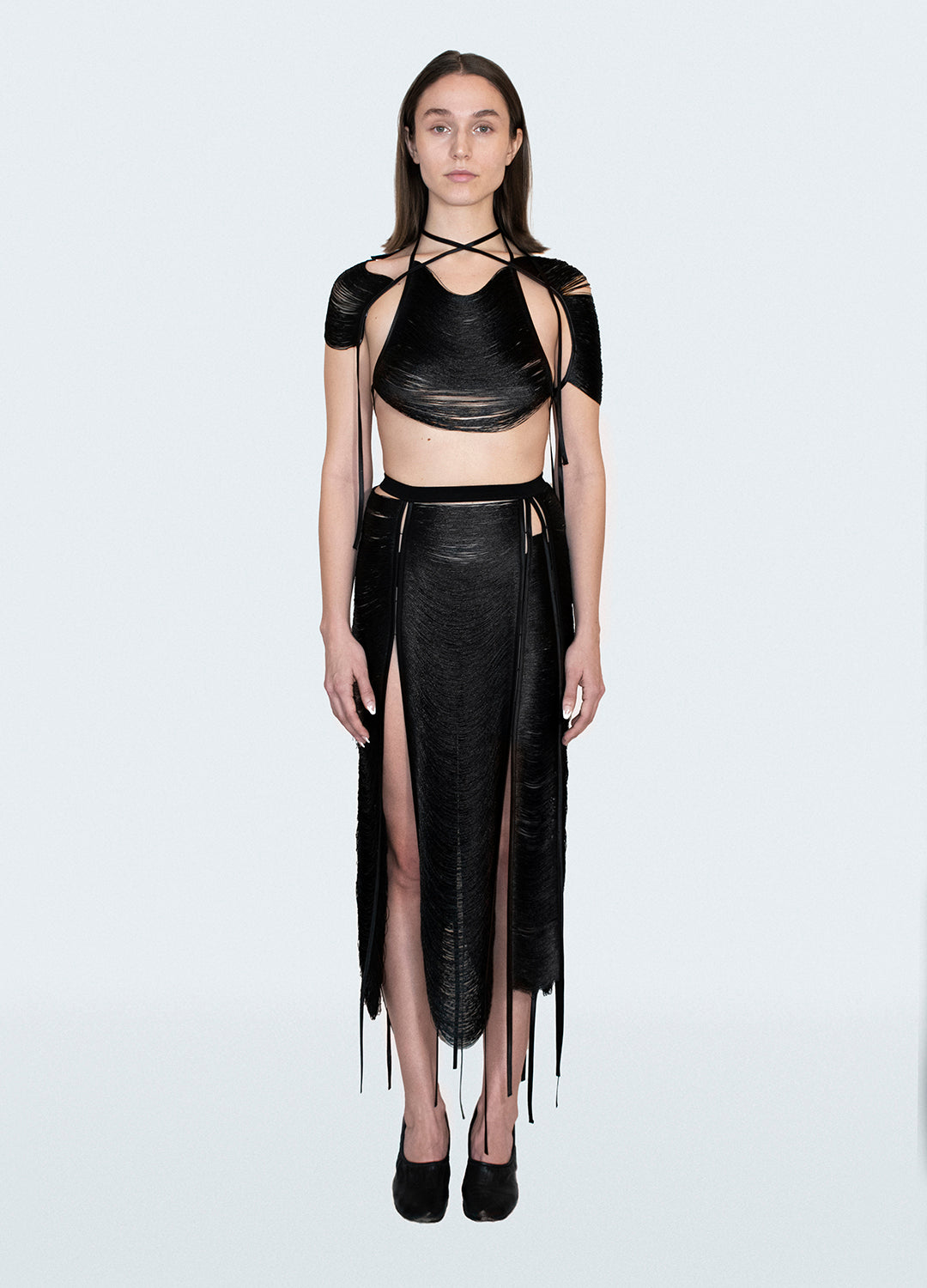 Threads Midi Skirt - Black, White or Sand