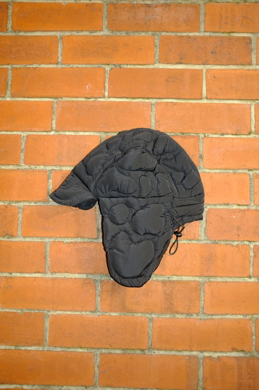 Quilted Trapper Hat - Black